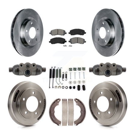 Front Rear Brake Rotors Semi-Metallic Pad & Drum Kit (9Pc) For 2008 Mitsubishi Lancer GTS K8S-104230