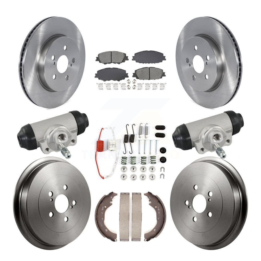 Front Rear Disc Brake Rotor Semi-Metallic Pad Drum Kit (9Pc) For 2019 Toyota Corolla 2.0L K8S-104234