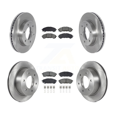 Front Rear Disc Brake Rotors And Semi-Metallic Pads Kit For 2019-2023 Ford Ranger K8S-104252
