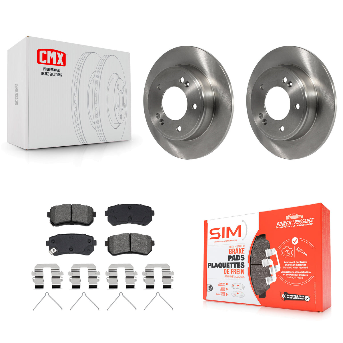 Rear Disc Brake Rotors And Semi-Metallic Pads Kit For Hyundai Kona Kia Seltos K8S-104270