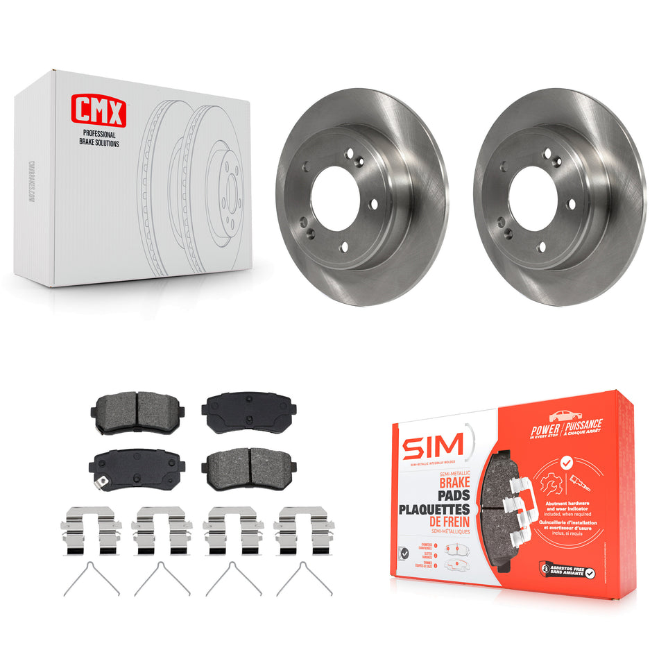 Rear Disc Brake Rotors And Semi-Metallic Pads Kit For Hyundai Kona Kia Seltos K8S-104270