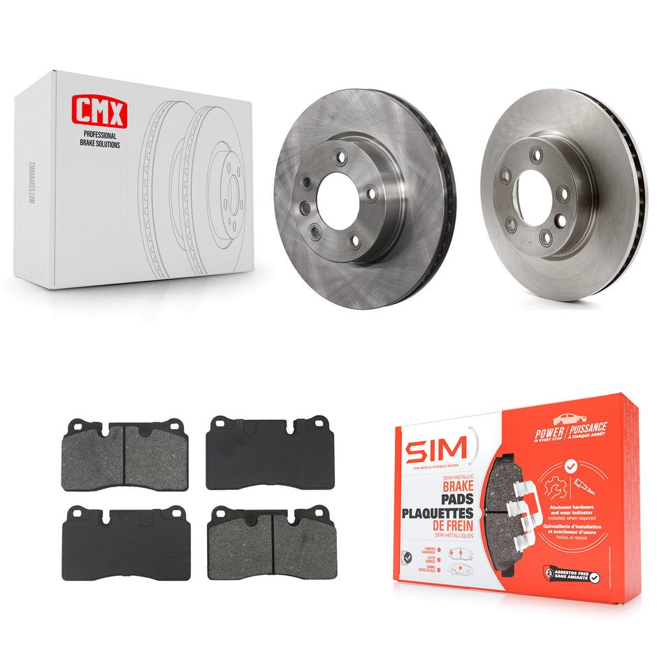 Front Disc Brake Rotors And Semi-Metallic Pads Kit For Volkswagen Touareg K8S-104274