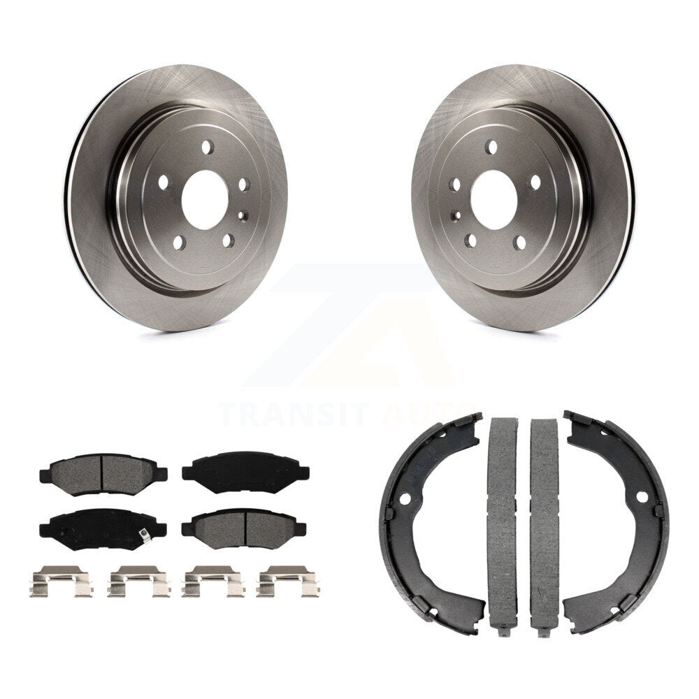 Rear Disc Rotors Semi-Metallic Pads & Parking Shoes Kit For Chevrolet Camaro Cadillac CTS K8S-104281