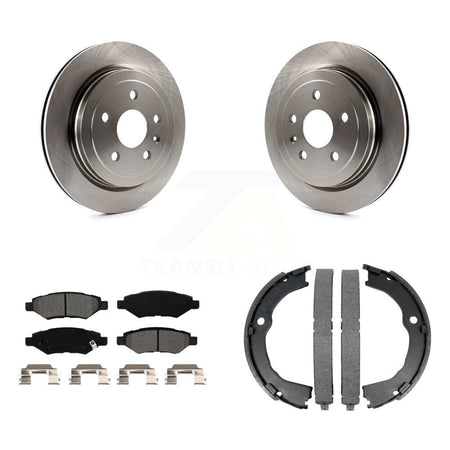 Rear Disc Rotors Semi-Metallic Pads & Parking Shoes Kit For Chevrolet Camaro Cadillac CTS K8S-104281