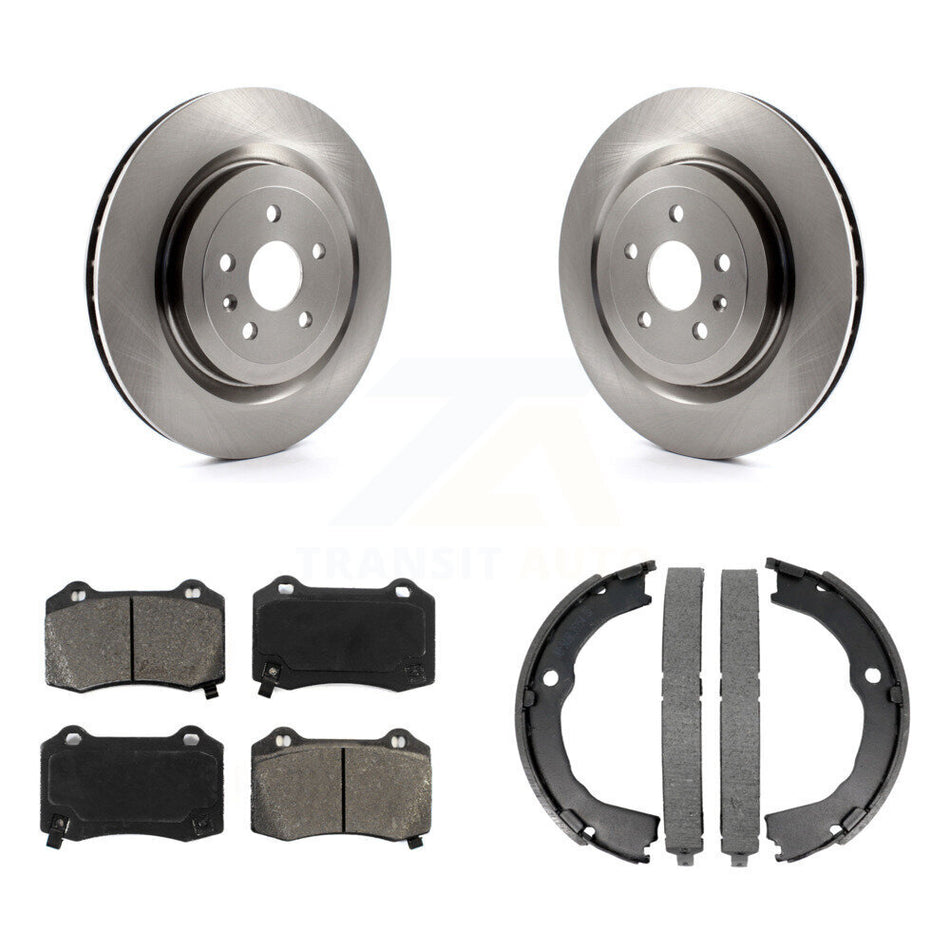 Rear Disc Rotors Semi-Metallic Pads & Parking Shoes Kit For Chevrolet Camaro Cadillac CTS K8S-104282
