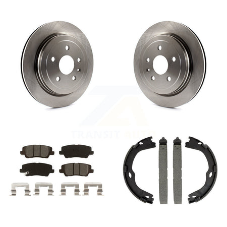 Rear Disc Rotors Semi-Metallic Pads And Parking Brake Shoes Kit For Cadillac CTS K8S-104287