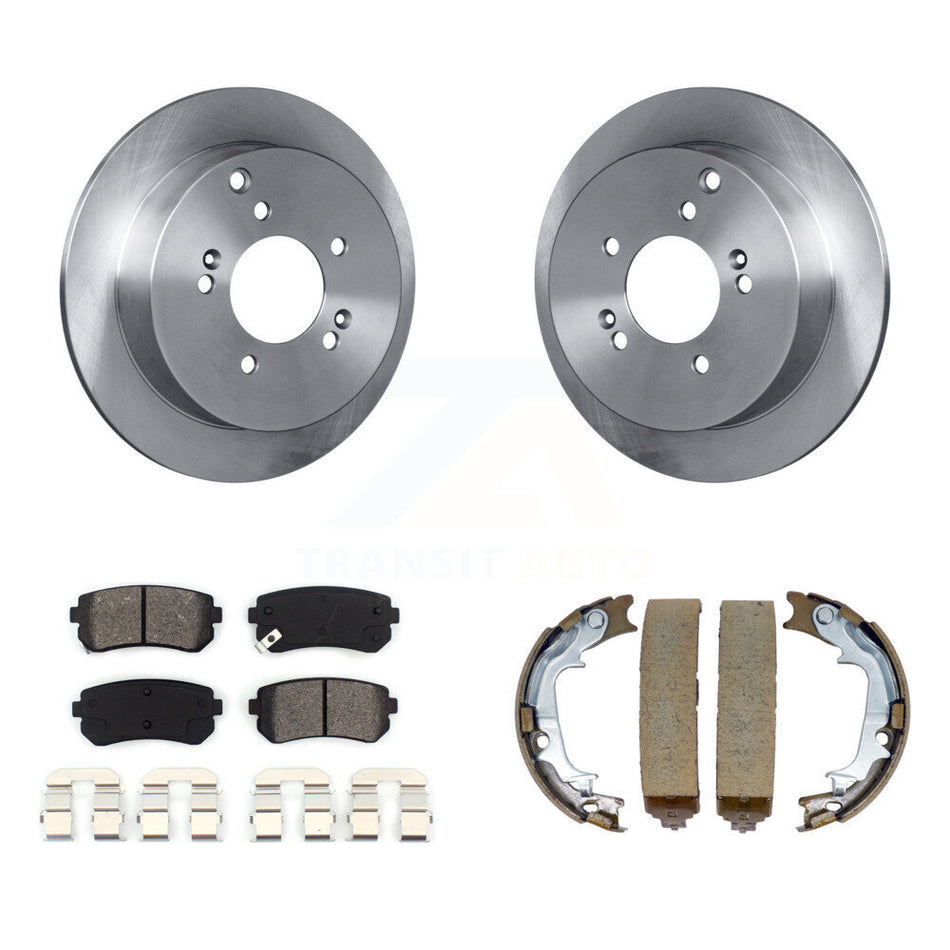 Rear Disc Rotors Semi-Metallic Pads Parking Shoes Kit For Hyundai Tucson Kia Sportage AWD K8S-104291