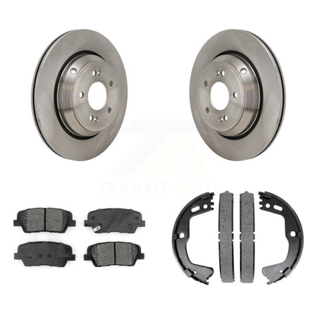Rear Disc Rotors Semi-Metallic Pads And Parking Shoes Kit For 2018-2020 Genesis G80 3.3L K8S-104295