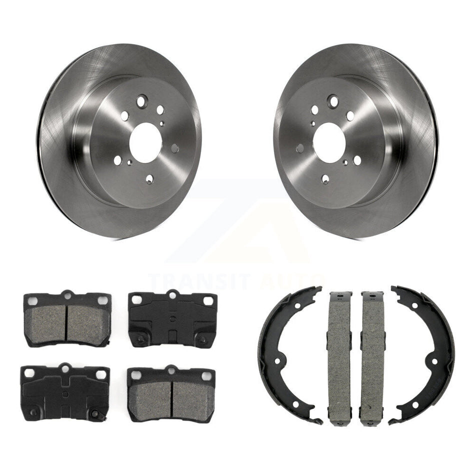 Rear Disc Rotors Semi-Metallic Pads & Parking Shoes Kit For Lexus IS250 IS350 GS350 GS300 K8S-104299