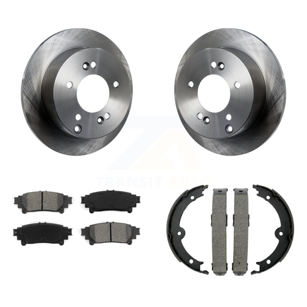 Rear Disc Rotors Semi-Metallic Pads And Parking Brake Shoes Kit For Lexus IS250 K8S-104300