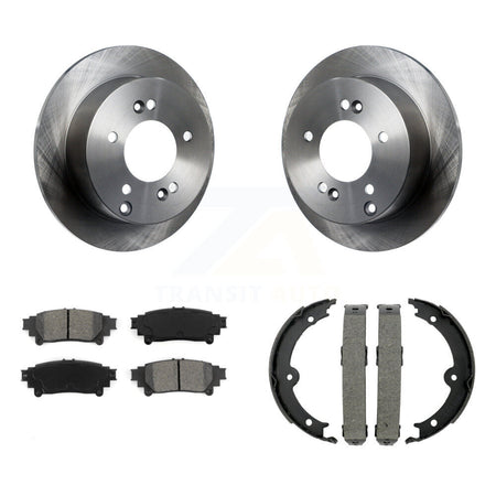 Rear Disc Rotors Semi-Metallic Pads And Parking Brake Shoes Kit For Lexus IS250 K8S-104300