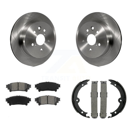 Rear Disc Rotors Semi-Metallic Pads And Parking Brake Shoes Kit For Lexus IS350 IS250 K8S-104301