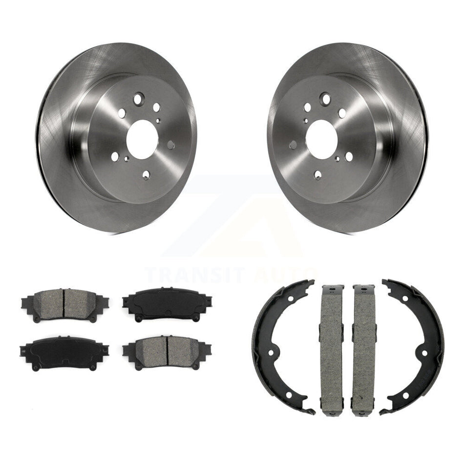 Rear Disc Rotors Semi-Metallic Pads And Parking Brake Shoes Kit For Lexus IS350 IS250 K8S-104301