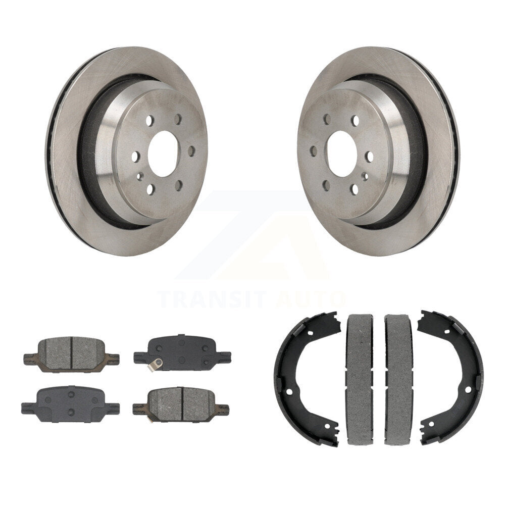 Rear Disc Rotors Semi-Metallic Pads & Parking Shoes Kit For Chevrolet Colorado GMC Canyon K8S-104304