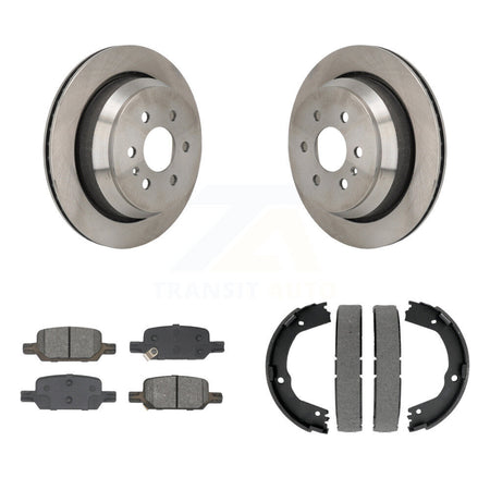 Rear Disc Rotors Semi-Metallic Pads & Parking Shoes Kit For Chevrolet Colorado GMC Canyon K8S-104304