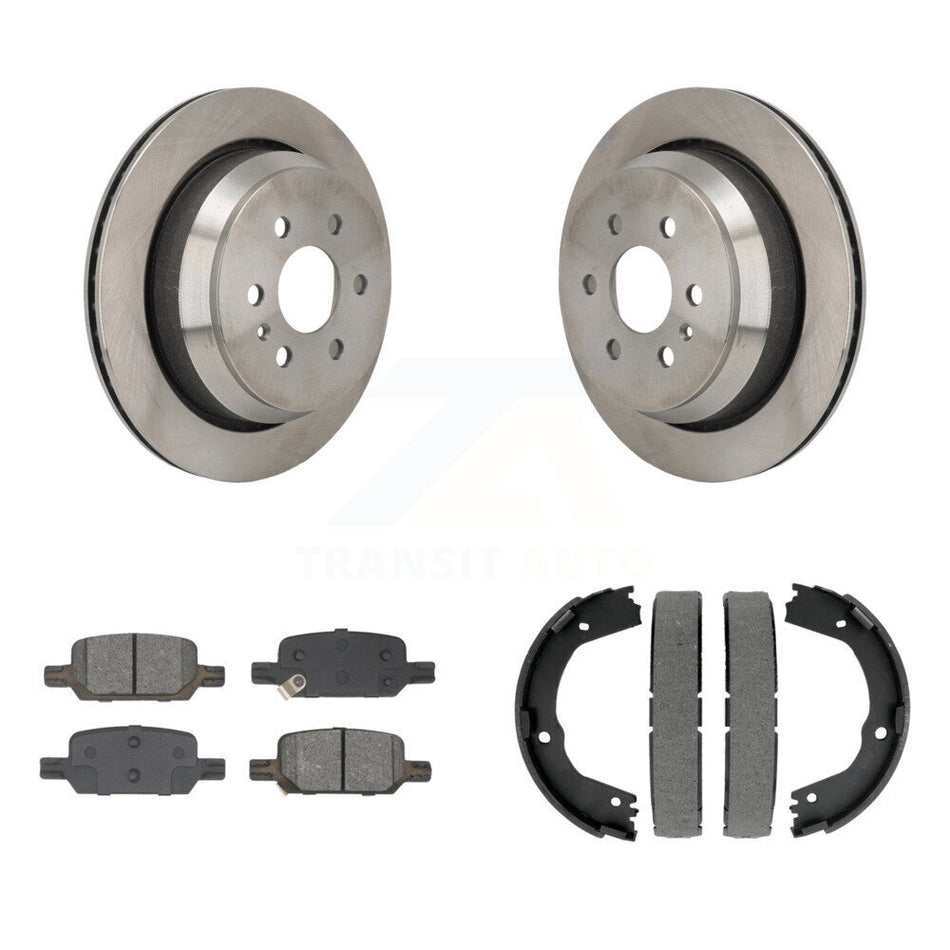 Rear Disc Rotors Semi-Metallic Pads & Parking Shoes Kit For Chevrolet Colorado GMC Canyon K8S-104304