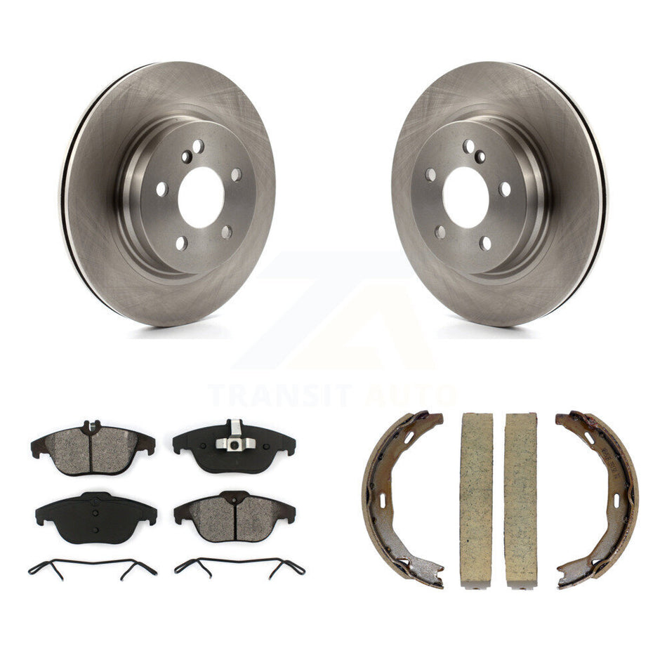 Rear Disc Rotors Semi-Metallic Pads & Parking Shoes Kit For Mercedes-Benz C300 C350 E350 K8S-104306