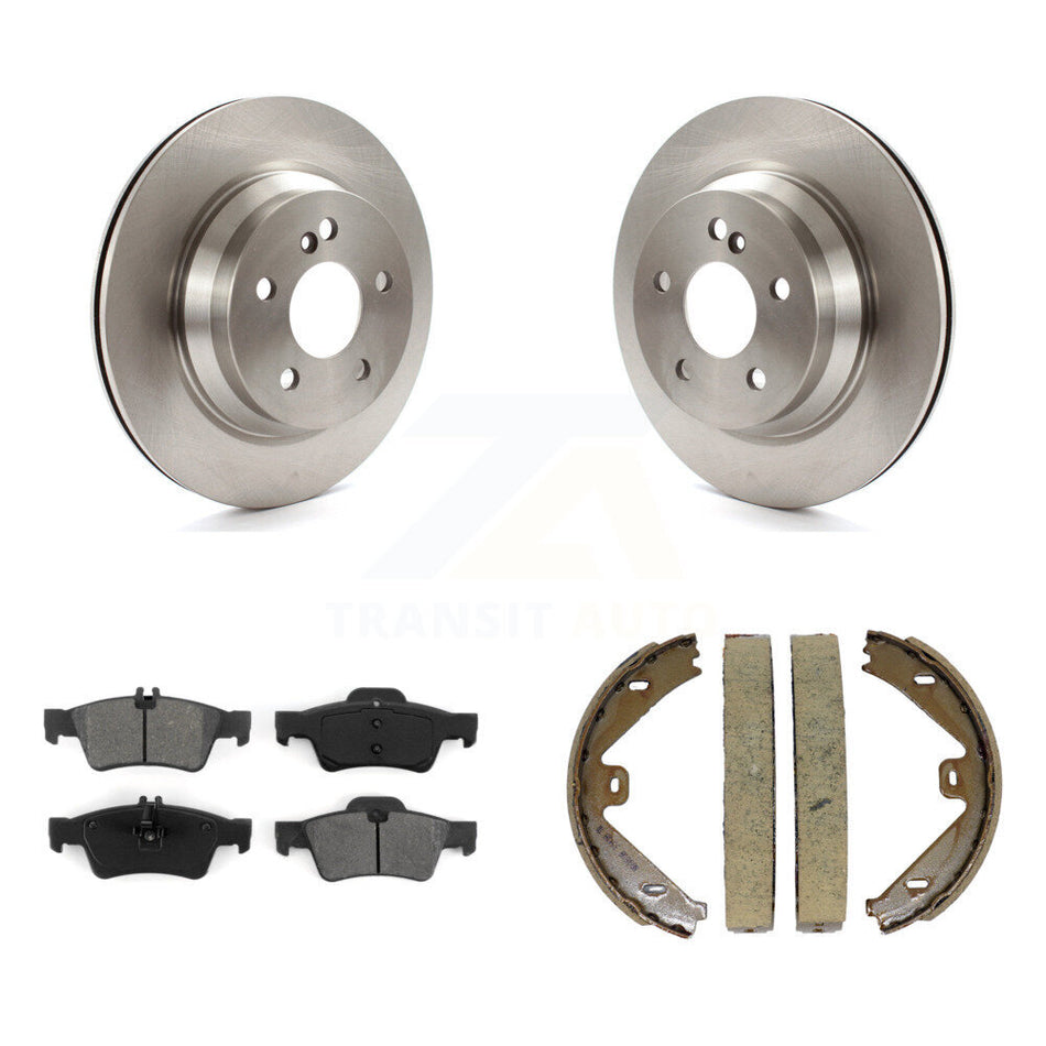 Rear Disc Rotors Semi-Metallic Pads Parking Shoes Kit For Mercedes-Benz E350 E400 CLS400 K8S-104307