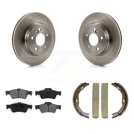 Rear Disc Rotors Semi-Metallic Pads And Parking Brake Shoes Kit For Mercedes-Benz E550 K8S-104313