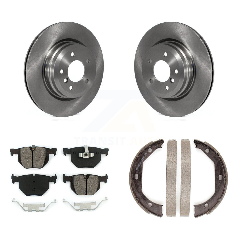 Rear Disc Rotors Semi-Metallic Pads & Parking Shoes Kit For BMW X1 335i xDrive 335xi 330i K8S-104329
