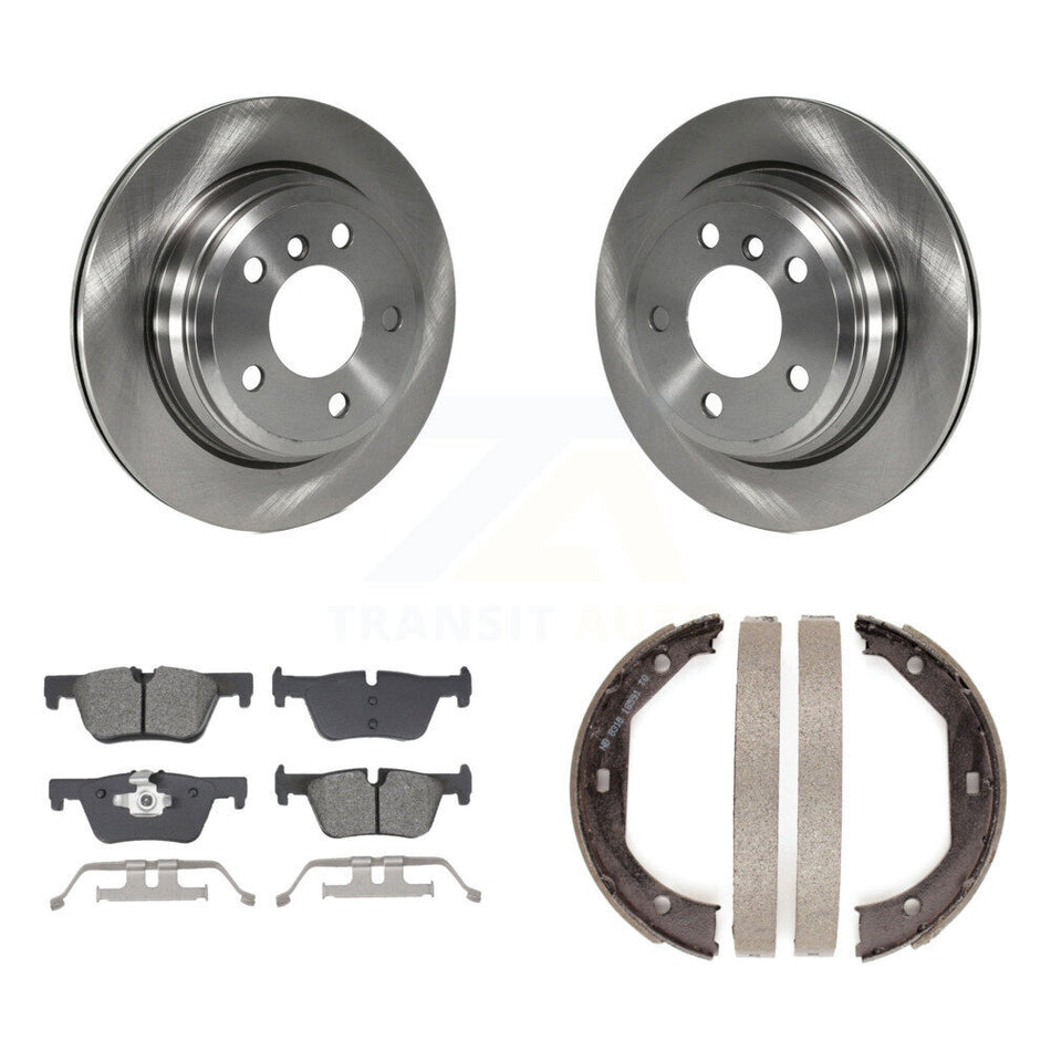 Rear Disc Rotors Semi-Metallic Pads Parking Shoes Kit For BMW 328i xDrive 330i 320i 428i K8S-104331