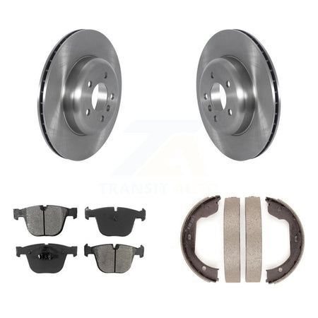 Rear Disc Rotors Semi-Metallic Pads Parking Shoes Kit For BMW 535i GT xDrive 740Li 740i 7 K8S-104337