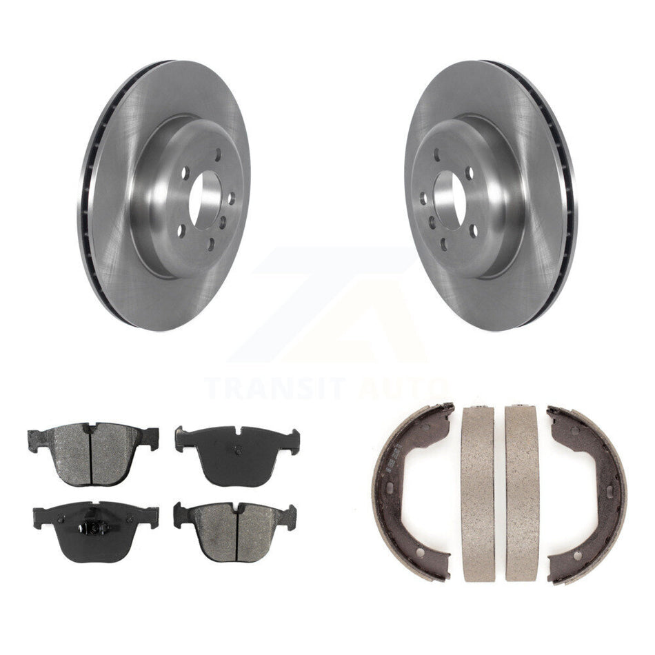 Rear Disc Rotors Semi-Metallic Pads Parking Shoes Kit For BMW 535i GT xDrive 740Li 740i 7 K8S-104337