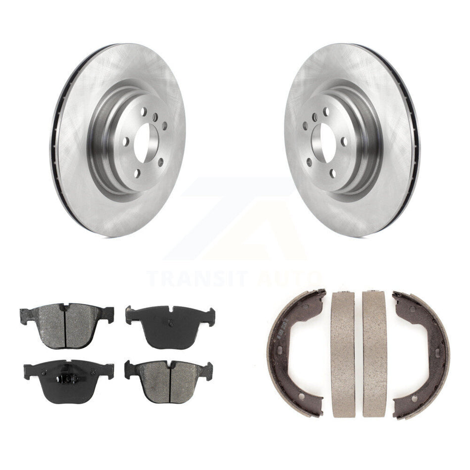 Rear Disc Rotors Semi-Metallic Pads Parking Shoes Kit For BMW 750i xDrive 750Li 550i GT 7 K8S-104338