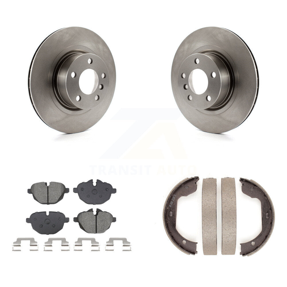Rear Disc Rotors Semi-Metallic Pads And Parking Brake Shoes Kit For 2011 BMW X3 xDrive28i K8S-104347