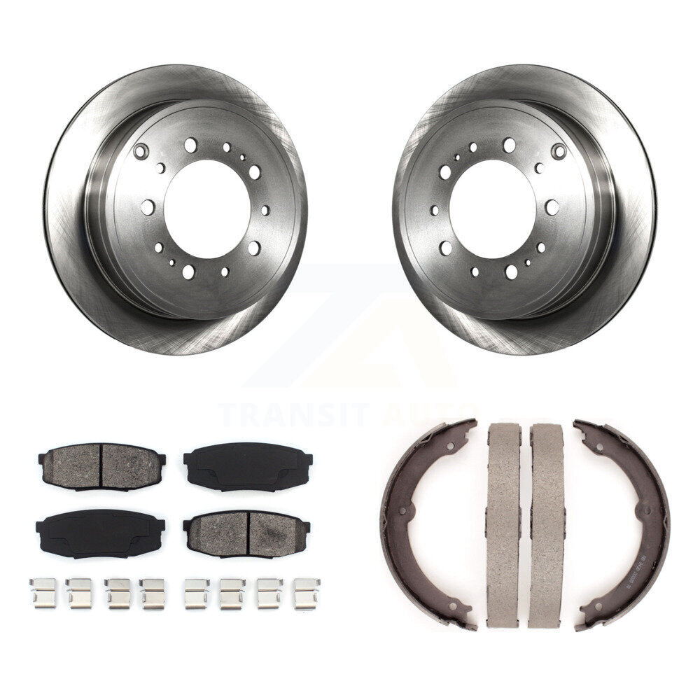 Rear Disc Rotors Semi-Metallic Pads And Parking Shoes Kit For Toyota Tundra Sequoia Lexus K8S-104352