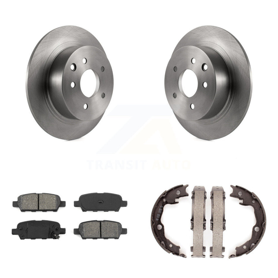 Rear Disc Rotors Semi-Metallic Pads And Parking Brake Shoes Kit For Nissan Sentra Juke K8S-104364