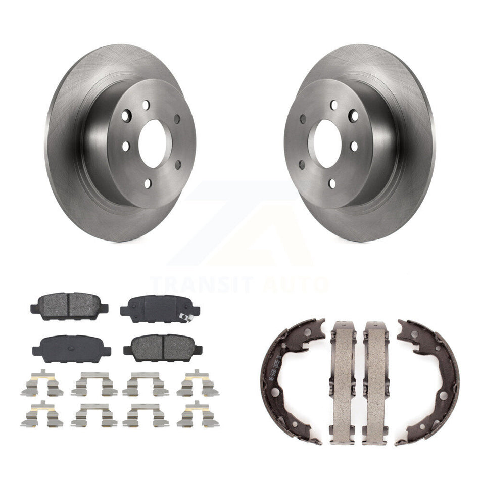 Rear Disc Rotors Semi-Metallic Pads And Parking Brake Shoes Kit For Nissan Sentra Juke K8S-104364