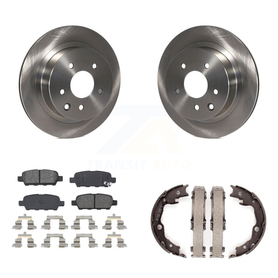 Rear Disc Rotors Semi-Metallic Pads & Parking Shoes Kit For Nissan Rogue LEAF Juke Select K8S-104365