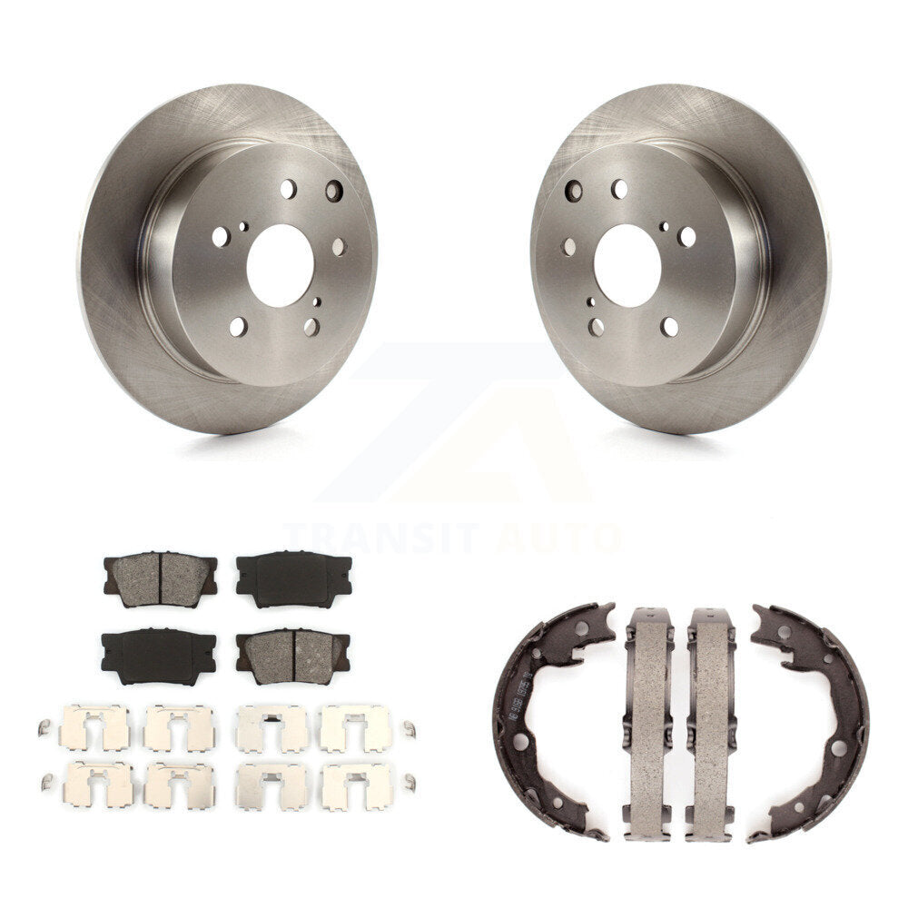 Rear Disc Rotors Semi-Metallic Pads And Parking Shoes Kit For Toyota Matrix Pontiac Vibe K8S-104367