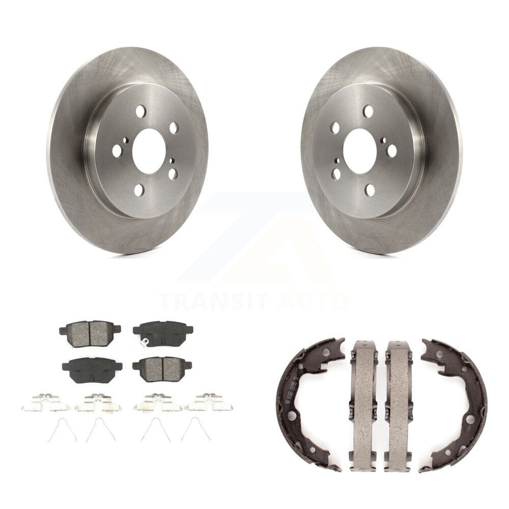 Rear Disc Rotors Semi-Metallic Pads And Parking Shoes Kit For Toyota Matrix Pontiac Vibe K8S-104369