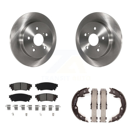 Rear Disc Rotors Semi-Metallic Pads And Parking Brake Shoes Kit For Toyota Camry RAV4 K8S-104371