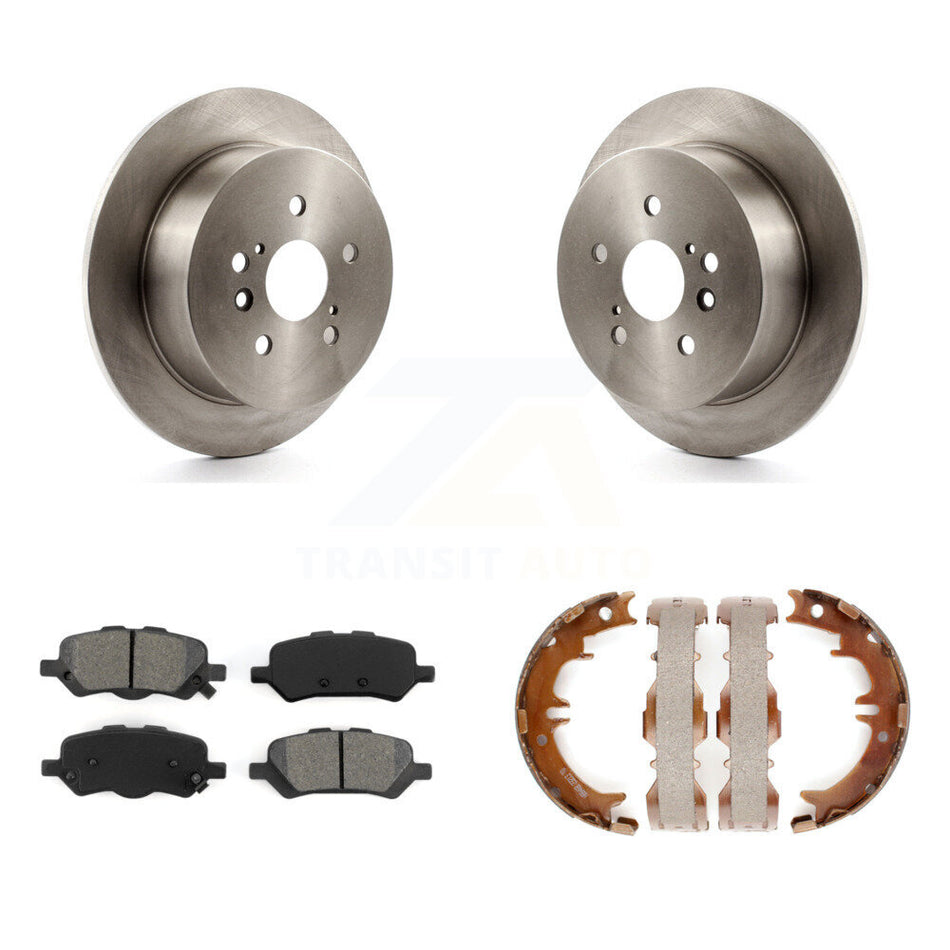 Rear Disc Rotors Semi-Metallic Pads & Parking Brake Shoes Kit For 2009-2016 Toyota Venza K8S-104384