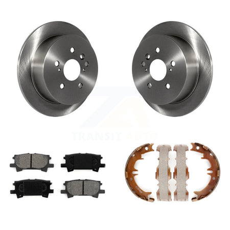 Rear Disc Rotors Semi-Metallic Pads & Parking Shoes Kit For Lexus RX350 Toyota Highlander K8S-104387