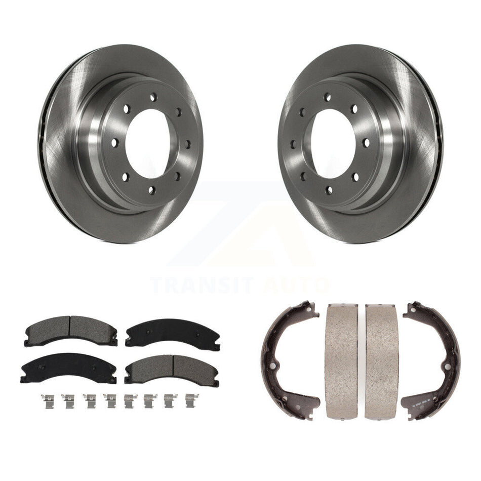 Rear Disc Rotors Semi-Metallic Pads And Parking Shoes Kit For Nissan NV2500 NV3500 NV1500 K8S-104392