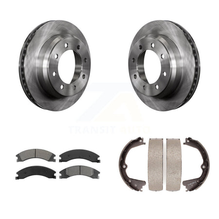 Rear Disc Rotors Semi-Metallic Pads And Parking Shoes Kit For Ford E-350 Super Duty E-250 K8S-104393