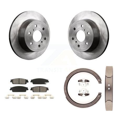 Rear Disc Rotors Semi-Metallic Pads Parking Shoes Kit For Chevrolet GMC Sierra 1500 Tahoe K8S-104408