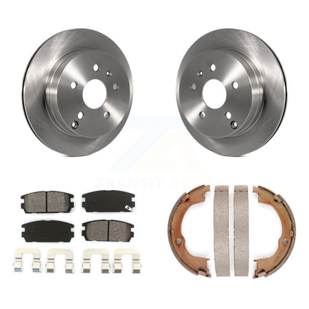 Rear Disc Rotors Semi-Metallic Pads & Parking Shoes Kit For Chevrolet Equinox GMC Terrain K8S-104426
