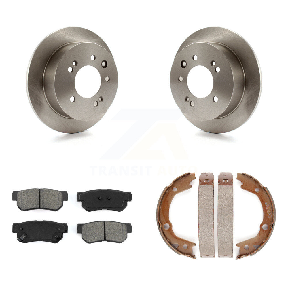 Rear Disc Rotors Semi-Metallic Pads And Parking Brake Shoes Kit For Hyundai Elantra K8S-104427