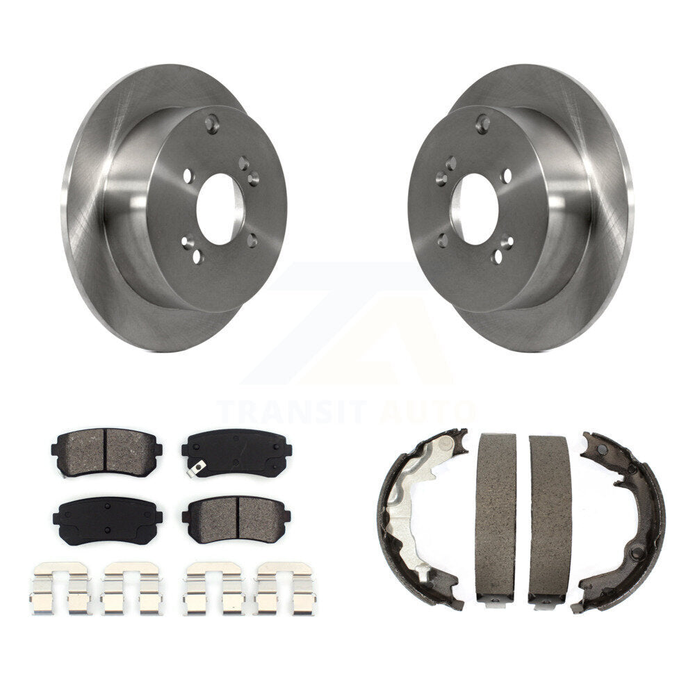 Rear Disc Rotors Semi-Metallic Pads And Parking Shoes Kit For Hyundai Accent Kia Rio5 Rio K8S-104440
