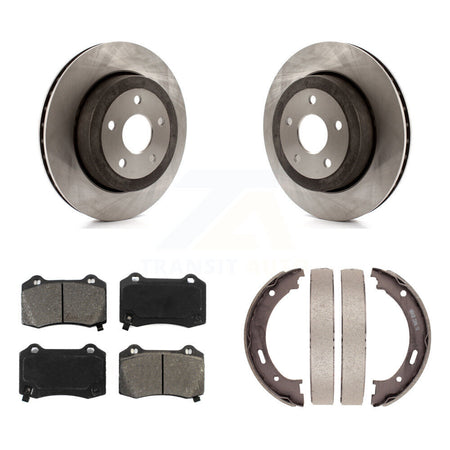 Rear Disc Rotors Semi-Metallic Pads Parking Shoes Kit For 06-10 Jeep Grand Cherokee SRT8 K8S-104442