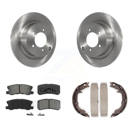Rear Disc Rotors Semi-Metallic Pads Parking Shoes Kit For Jeep Mitsubishi Patriot Compass K8S-104463