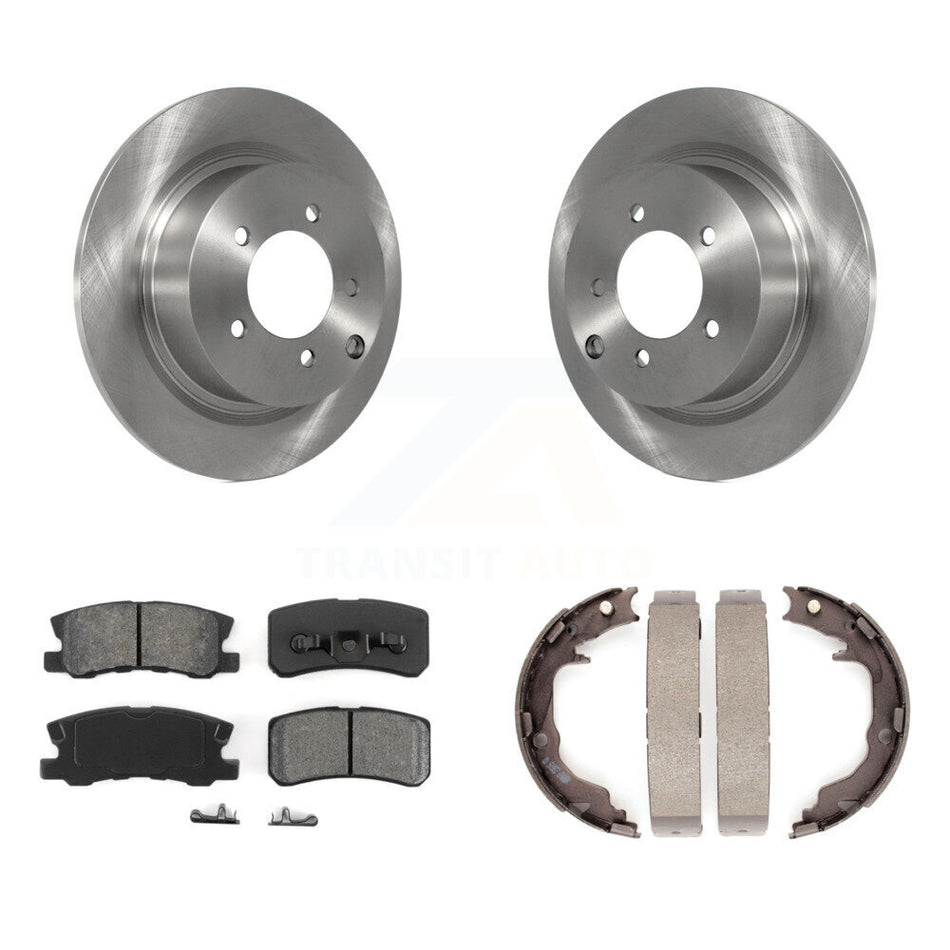 Rear Disc Rotors Semi-Metallic Pads Parking Shoes Kit For Jeep Mitsubishi Patriot Compass K8S-104463