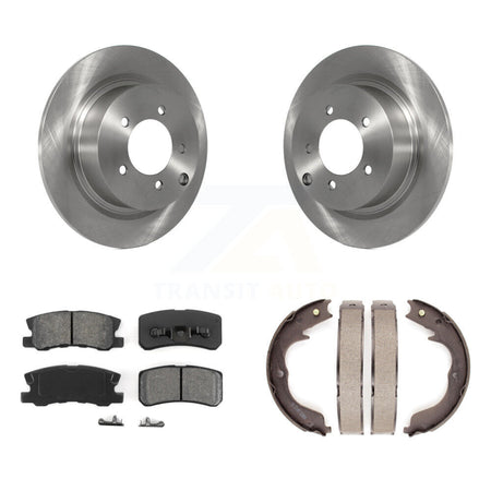 Rear Disc Rotors Semi-Metallic Pads Parking Shoes Kit For 2008 Mitsubishi Outlander 2.4L K8S-104469