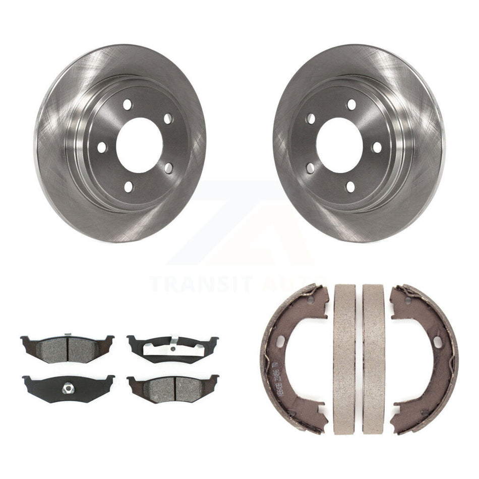 Rear Disc Rotors Semi-Metallic Pads & Parking Shoes Kit For Chrysler Intrepid Dodge 300M K8S-104480