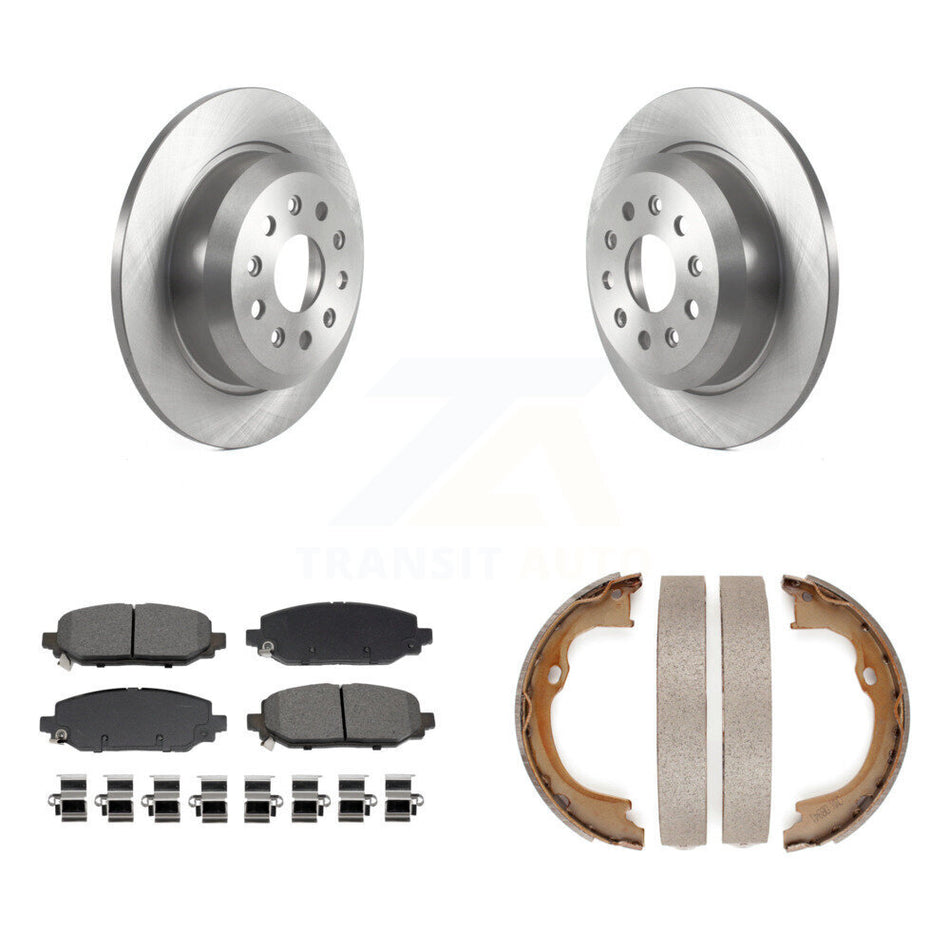 Rear Disc Rotors Semi-Metallic Pads Parking Shoes Kit For 2018-2020 Jeep Wrangler Rubicon K8S-104493